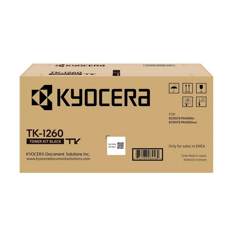 Toner Noir Kyocéra pour ECOSYS PA4000X, PA4000WX ... (TK-1260)