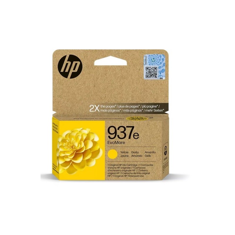 Cartouche Jet d'encre Haute Capacité HP N°937e Jaune (1 650 pages)