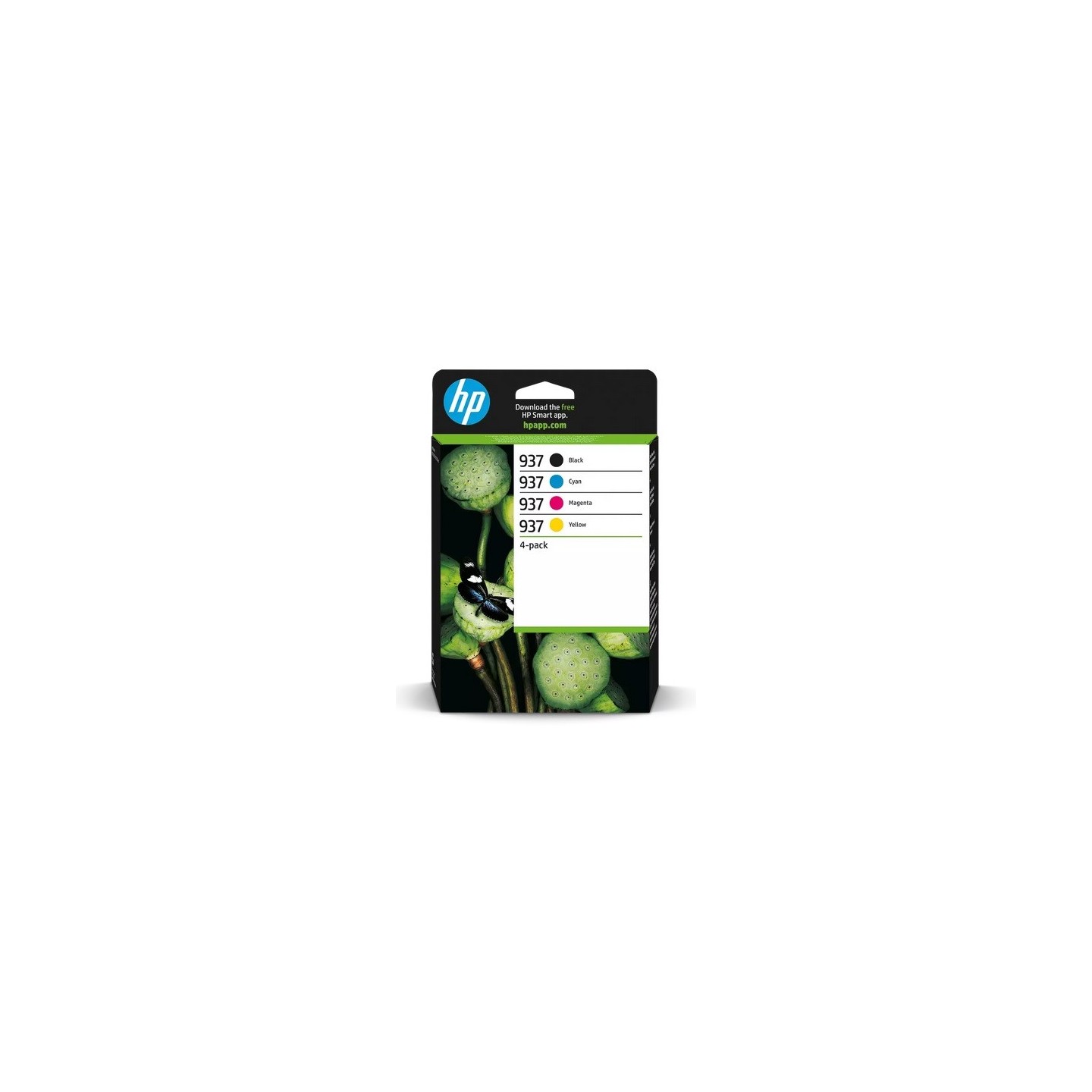 Pack 4 Cartouches Jet d'encre Capacité Standard HP N°937 pour Officejet Pro