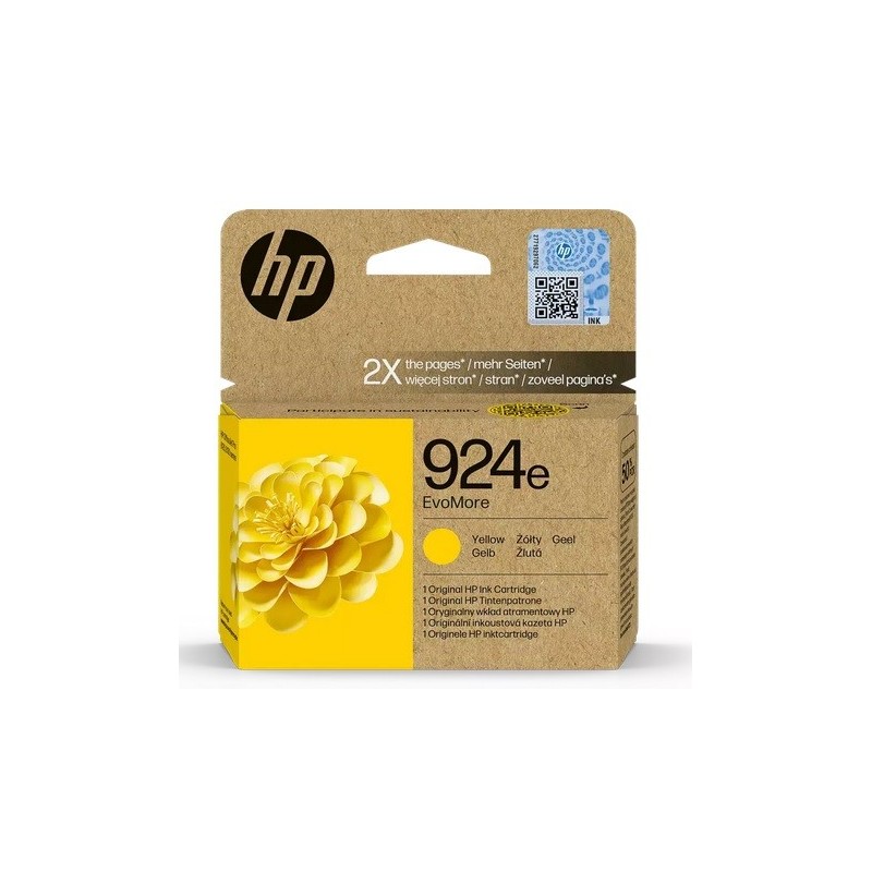 Cartouche Jet d'encre Jaune Haute Capacité HP N°924e (800 pages)