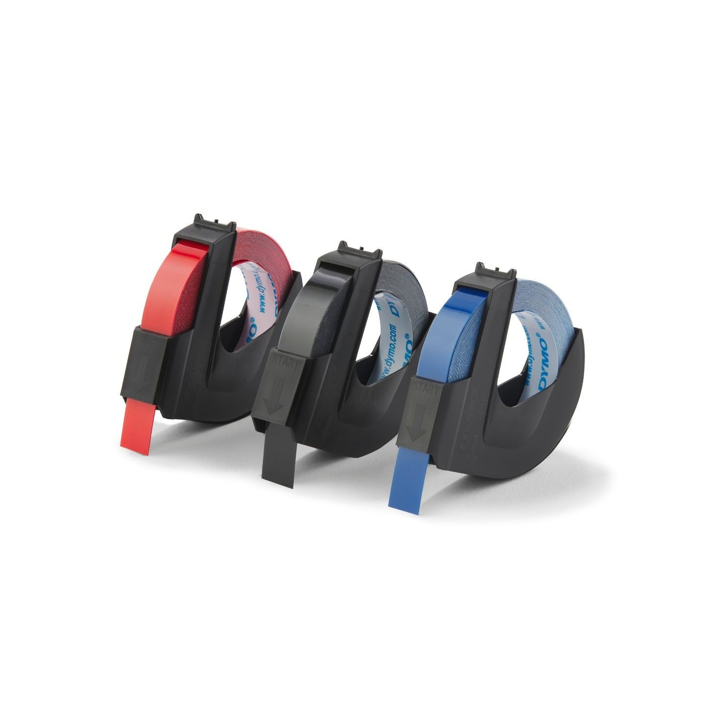 Ruban Encreur Dymo D1  9mm x 3m   Rouge / Bleu / Noir