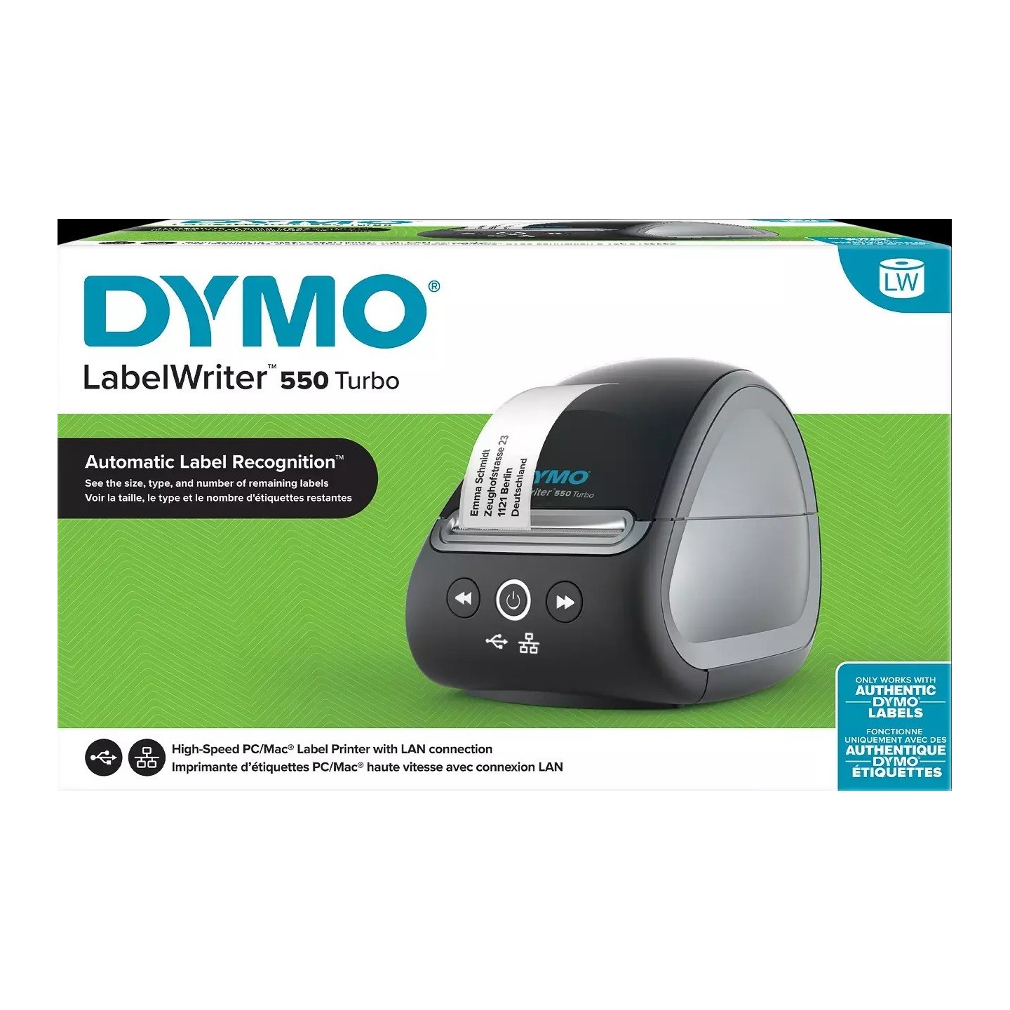 Dymo Imprimante d'étiquettes LW550T / 2112723 Noir