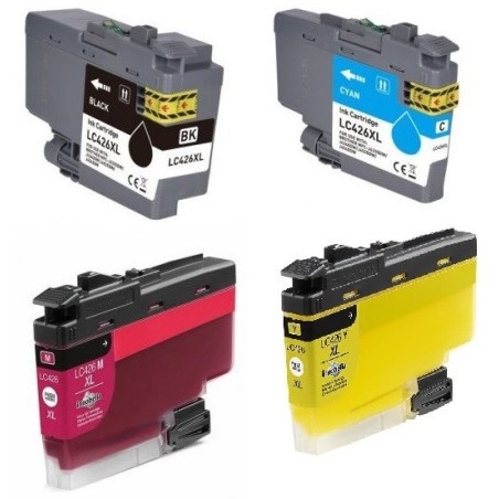 Pack 4 Cartouches d'encre génériques haute capacité pour Brother DCP-J4335dw / MFC J4340dw...
