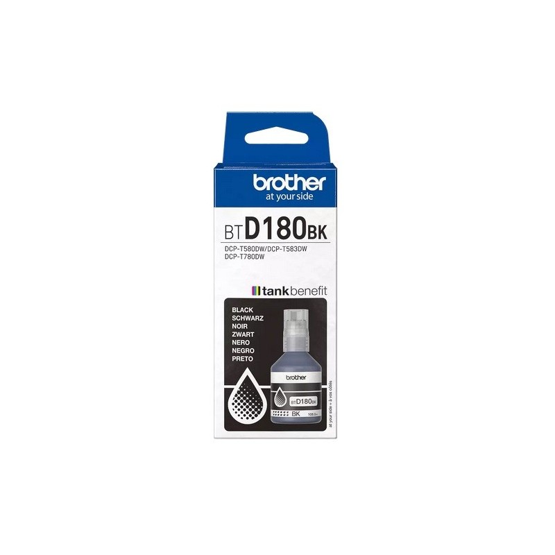 Bouteille d'encre noire Brother pour DCP-T583dw, DCP-T580DW, ...