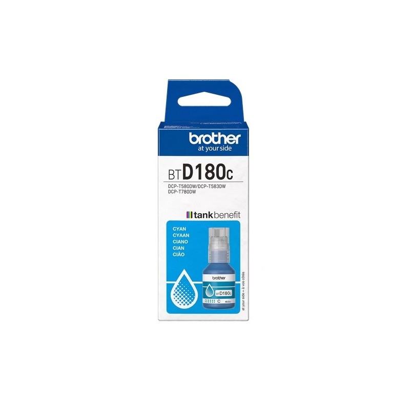 Bouteille d'encre Cyan Brother pour DCP-T583dw, DCP-T580DW, ...
