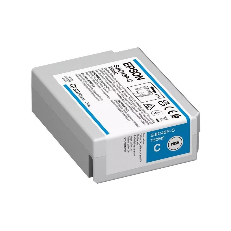 Cartouche d'encre Cyan Epson pour ColorWorks C4000e, ... (SJIC42P-C)