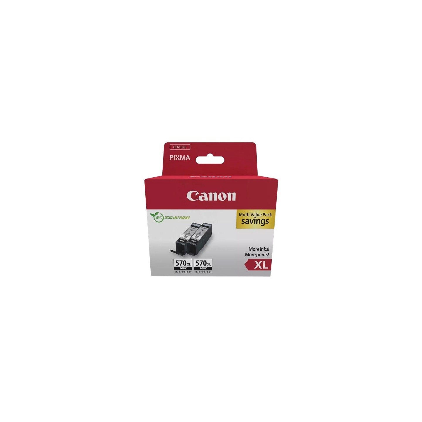 Pack 2 Cartouches d'Encre Noire (PGI-570PGBK XL) Haute capacité pour Canon Pixma MG 5750 / MG 6850...