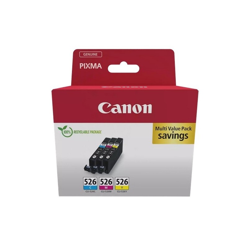 Pack tricolor Canon CLI-526C/M/Y pour IP4850 / MG5150.....