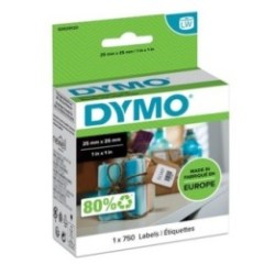 750 Étiquettes polyvalente Carré - Blanc Dymo LW, 25 mm x 25 mm 