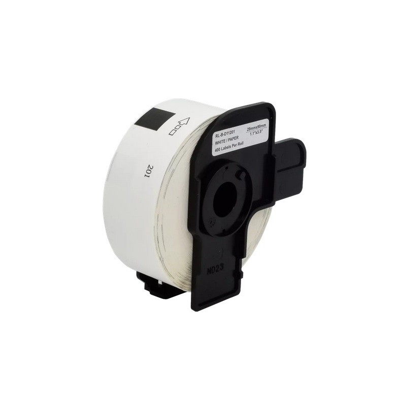 Rouleau d'étiquettes générique pour Brother QL500 – Noir sur blanc, 29 x 90 mm