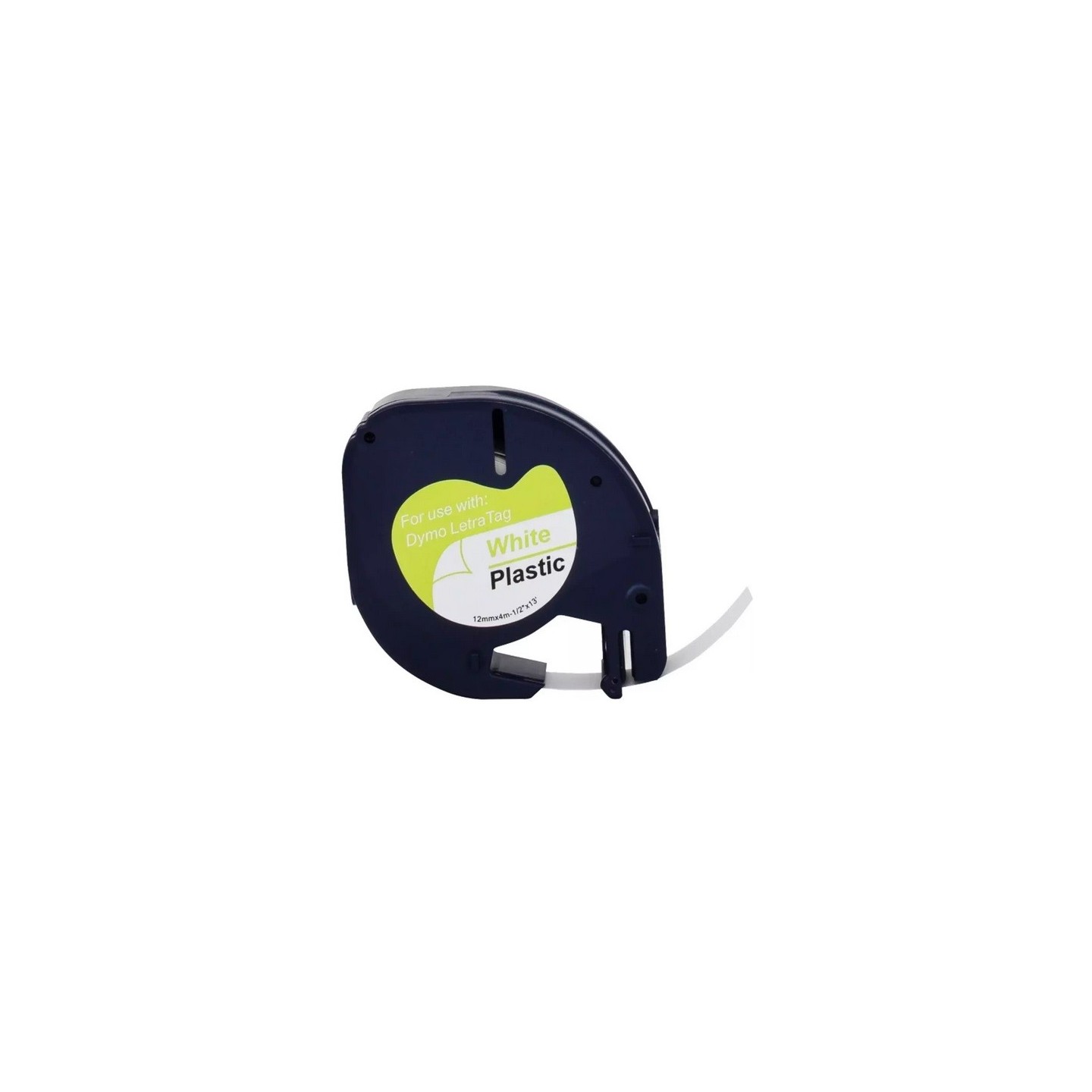Ruban d'étiquettes en plastique générique pour Dymo LT 12mm x 4m noir / blanc pour étiqueteuse 