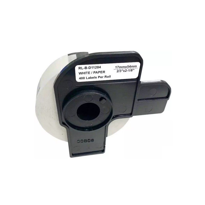 Rouleau d'étiquettes DK-11204 générique pour Brother – Noir sur blanc, 17 x 54 mm pour QL500