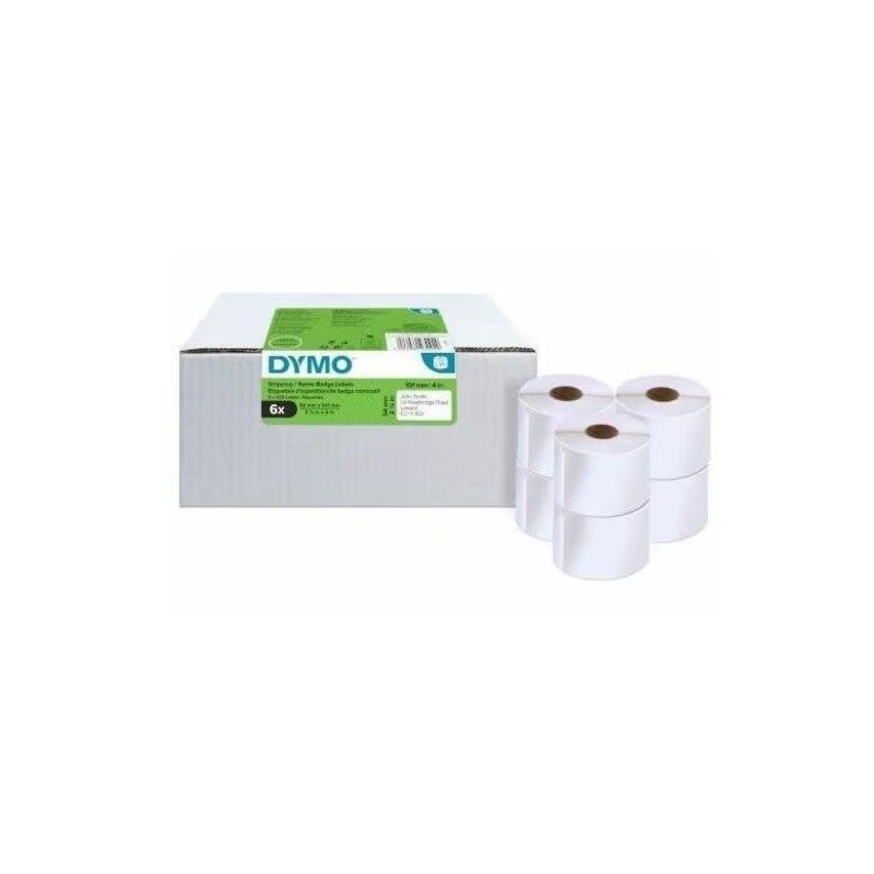 Pack 6 rouleau de 220 Etiquettes d'expédition / de badge nominatif LW adhesives Dymo 54mm x 101 mm (99014)