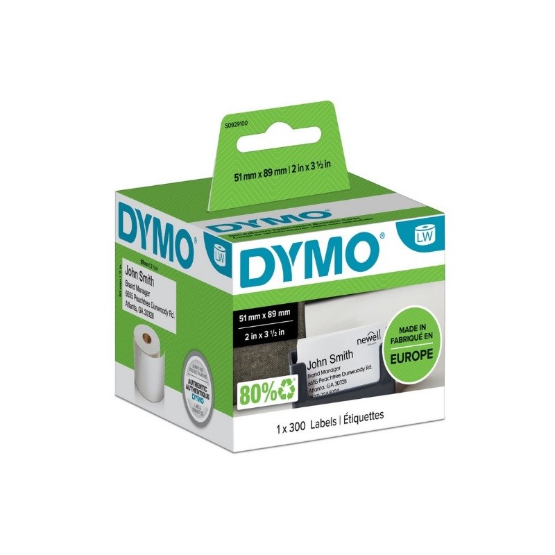 300 étiquettes badge nominatifNON adhesives Dymo LW 51mm x 89 mm 