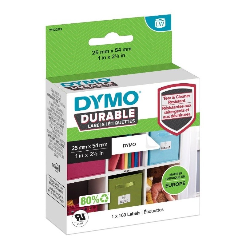 160 étiquettes d'adresse résistantes adhesives Dymo LW 25mm x 54 mm 