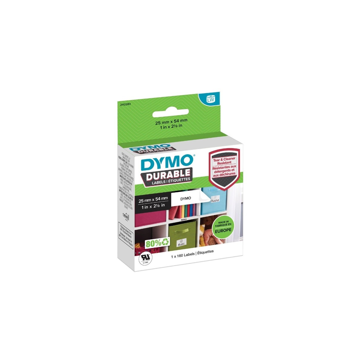 160 étiquettes d'adresse résistantes adhesives Dymo LW 25mm x 54 mm 