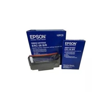 Pack de 10 Rubans Matriciel Noir / Rouge Epson (ERC38BR )