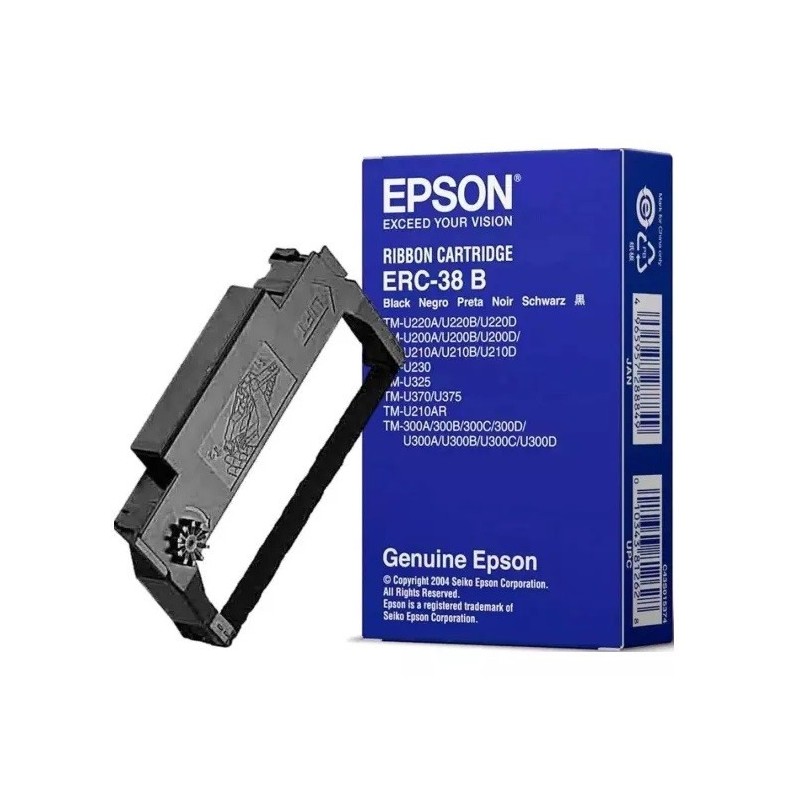 Ruban noir pour Epson TM-U210D / TM-300 (ERC-38B), Toner Express : achat en ligne de Ruban noir pour Epson TM-U210D / TM-300 (ER