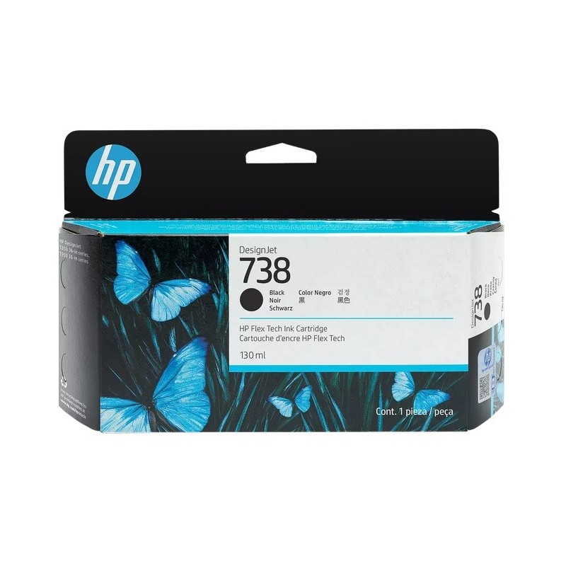 Cartouche d'encre Noir HP pour Designjet  T850 / T950 ... (N°738))