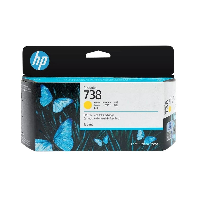 Cartouche d'encre Jaune HP pour Designjet  T850 / T950 ... (N°738)