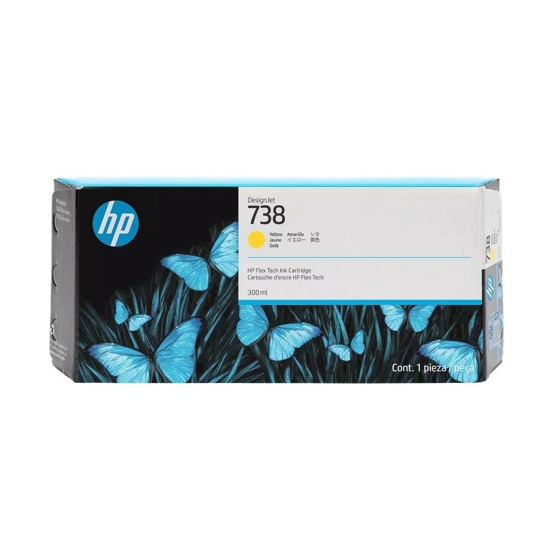 Cartouche d'encre Jaune Haute capacité HP pour DesignjetT850 / T950 ... (N°738)