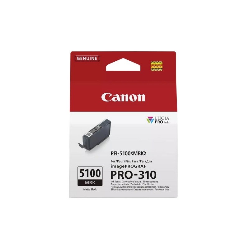 Cartouche Jet d'encre Noir Mat CANON pour Imprimante imagePROGRAF PRO-310 (PFI5100MBK)