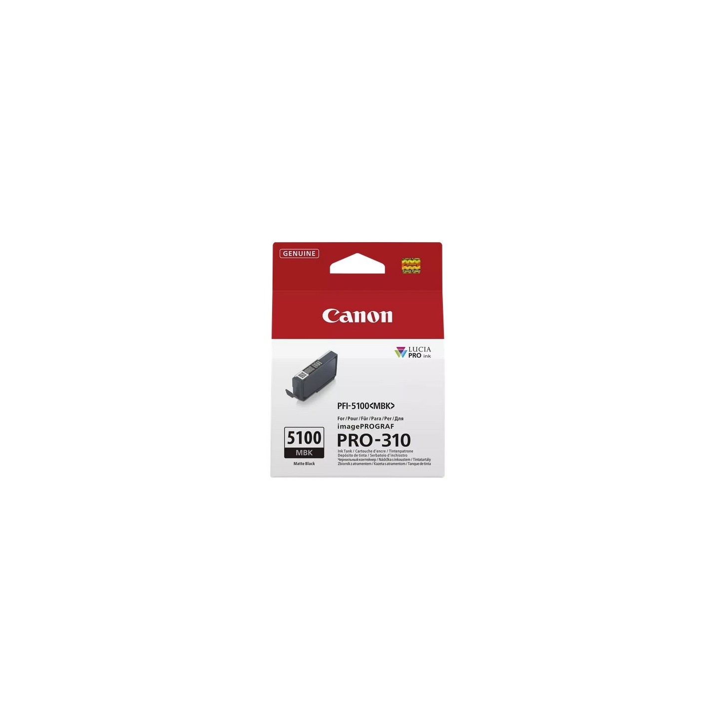 Cartouche Jet d'encre Noir Mat CANON pour Imprimante imagePROGRAF PRO-310 (PFI5100MBK)