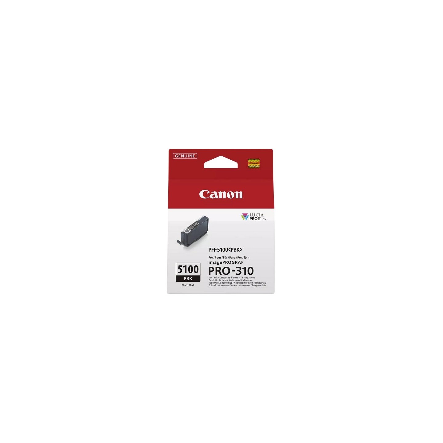 Cartouche Jet d'encre Noir Photo CANON pour Imprimante imagePROGRAF PRO-310 (PFI5100PBK)