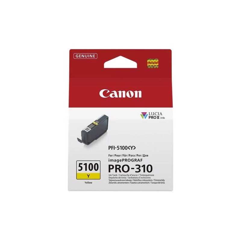 Cartouche Jet d'encre Jaune CANON pour Imprimante imagePROGRAF PRO-310 (PFI5100Y)