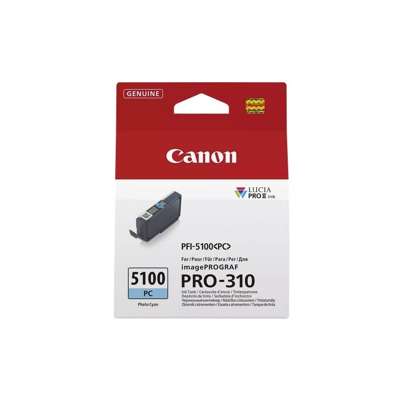 Cartouche Jet d'encre Photo Cyan CANON pour Imprimante imagePROGRAF PRO-310 (PFI5100PC)