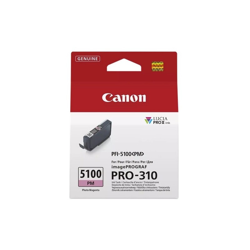 Cartouche Jet d'encre Photo Magenta CANON pour Imprimante imagePROGRAF PRO-310 (PFI5100PM)