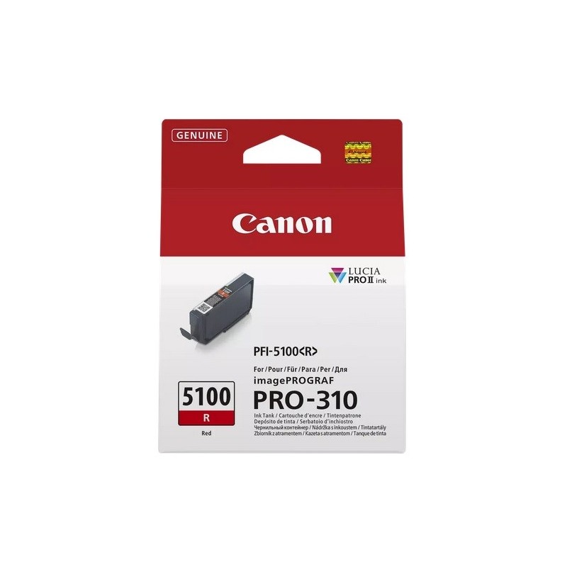 Cartouche Jet d'encre Rouge CANON pour Imprimante imagePROGRAF PRO-310 (PFI5100R)