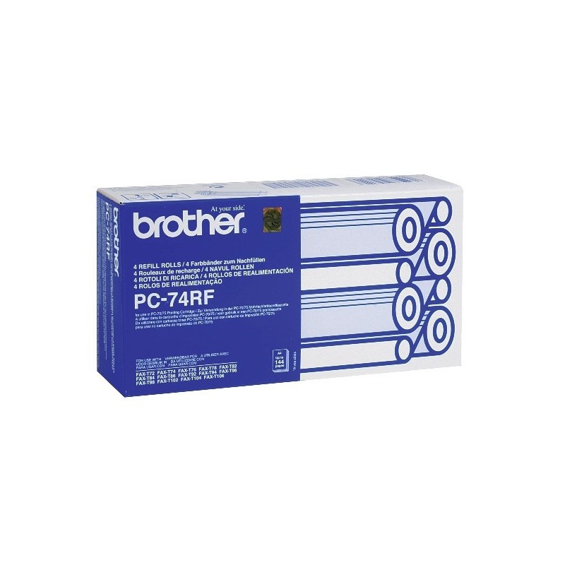 Ruban Thermique Noir Brother PC 74RF (par 4), Toner Express : achat en ligne de Ruban Thermique Noir Brother PC 74RF (par 4) pou