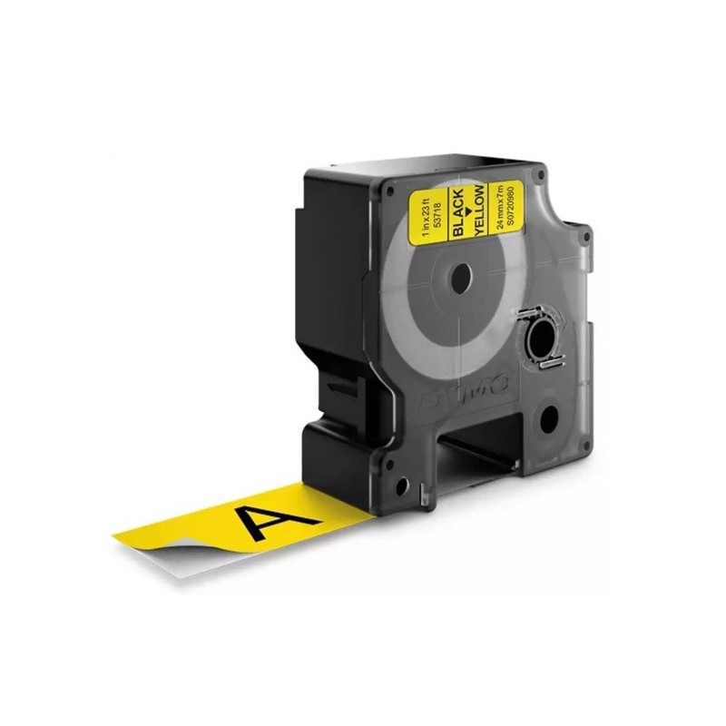 Ruban Dymo D1 (53718) 24mm x 7m Noir sur Jaune pour LabelManager...
