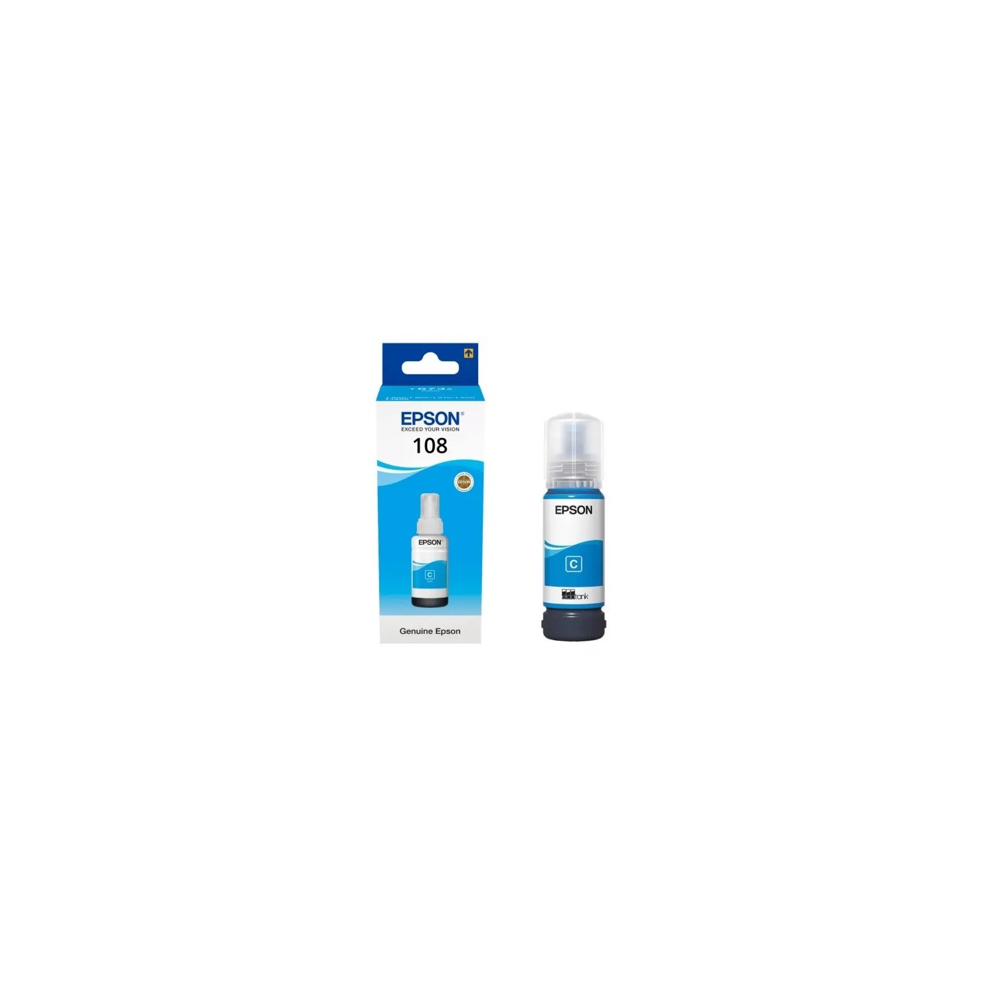 Cartouche Encre Cyan EPSON pour EcoTank L8050, L18050, ...(N°108) 