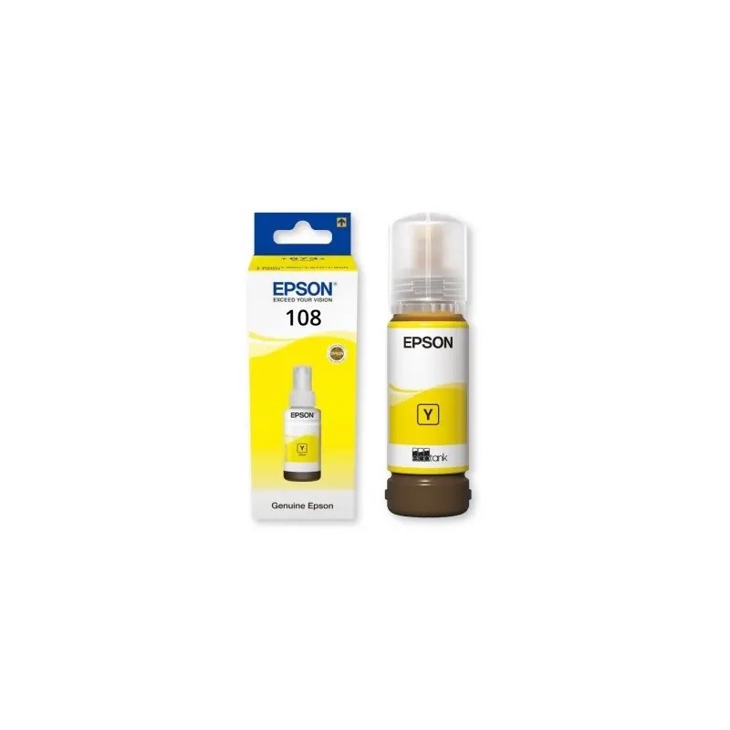 Cartouche Encre Jaune EPSON pour EcoTank L8050, L18050, ...(N°108) 