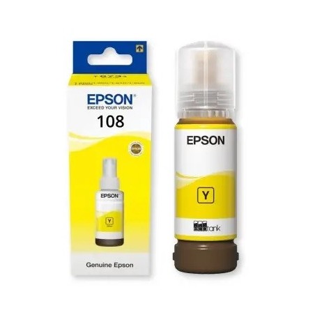 Cartouche Encre Jaune EPSON pour EcoTank L8050, L18050, ...(N°108) 
