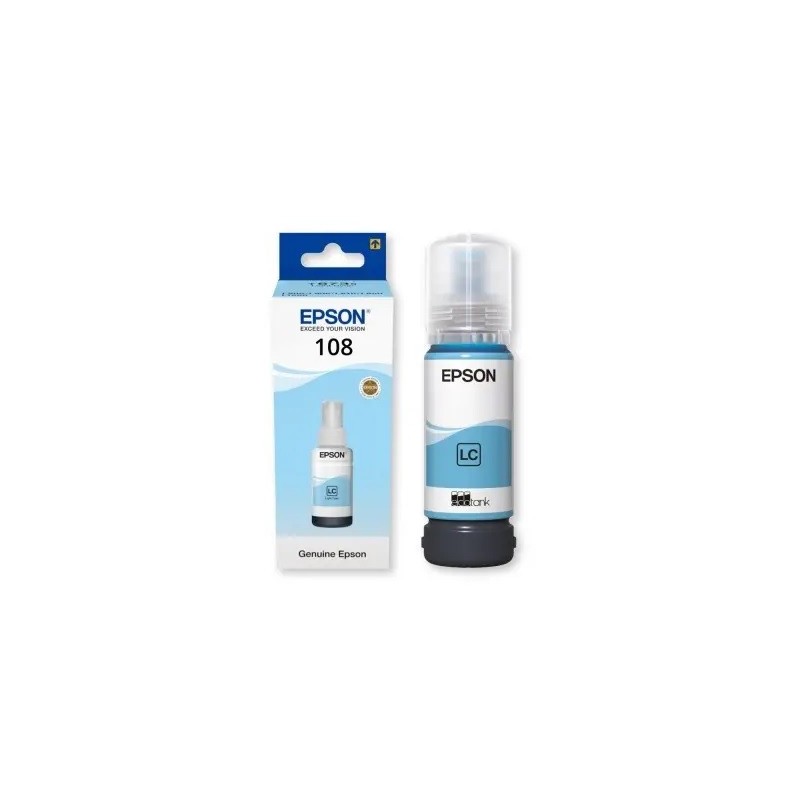 Cartouche Encre Cyan Light  EPSON pour EcoTank L8050, L18050, ...(N°108) 