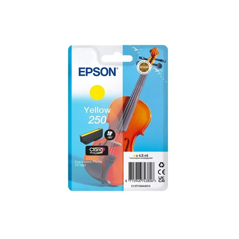 Cartouche Jaune Epson pour expression photo XP980 (Violon - N° 250)