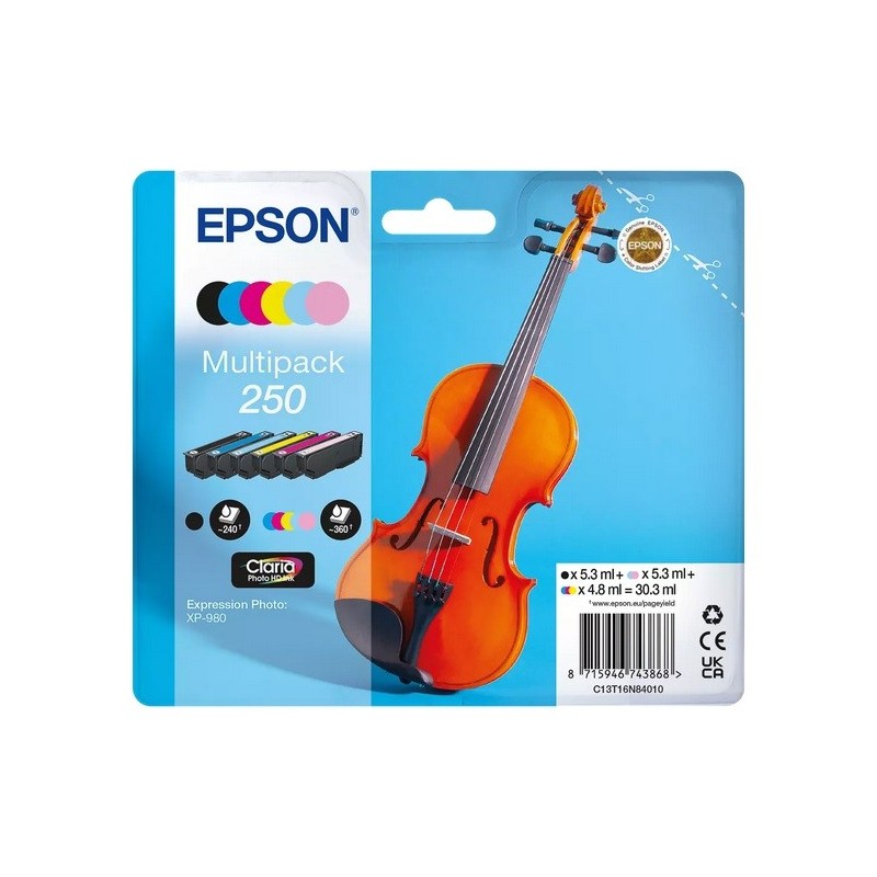 Multipack d'encres 6 couleurs Epson pour expression photo XP980 (N° 250 -Violon)