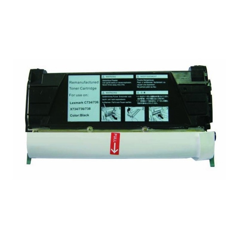 Toner noir générique pour Lexmark C734 / C736 / X734 / X736 / X738, Toner Express : achat en ligne de Toner noir générique pour 