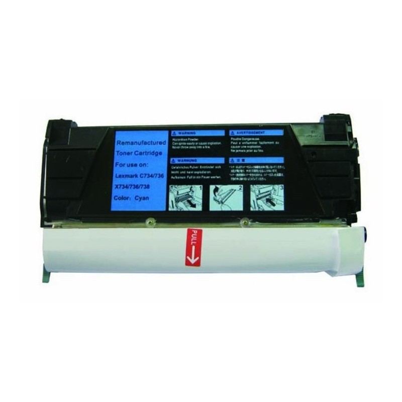 Toner cyan générique pour Lexmark C734 / C736 / X734 / X736 / X738, Toner Express : achat en ligne de Toner cyan générique pour 