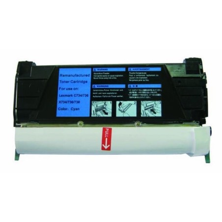 Toner cyan générique pour Lexmark C734 / C736 / X734 / X736 / X738, Toner Express : achat en ligne de Toner cyan générique pour 