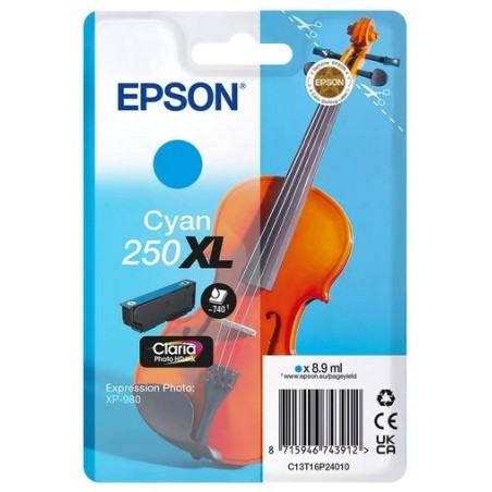 Cartouche d'encre Cyan Haute Capacité Epson pour expression photo XP980 (N° 250XL -Violon)