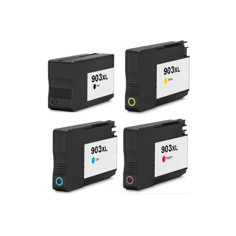 Pack 4 Cartouches jet d'encre générique Haute Capacité pour HP Office Jet Pro 6960 / 6970 ....(N°903XL)