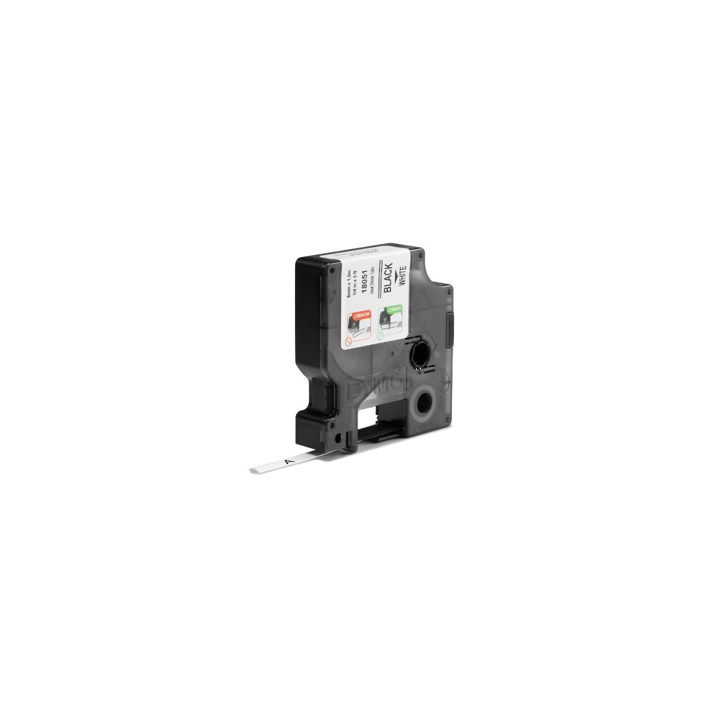 Gaine thermorétractable Dymo IND, 6 mm x 1,5m (noir/jaune) - (S0718260)