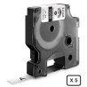 Gaines thermorétractables Dymo IND, 9 mm x 1,5m (Noir/Blanc) - 18053