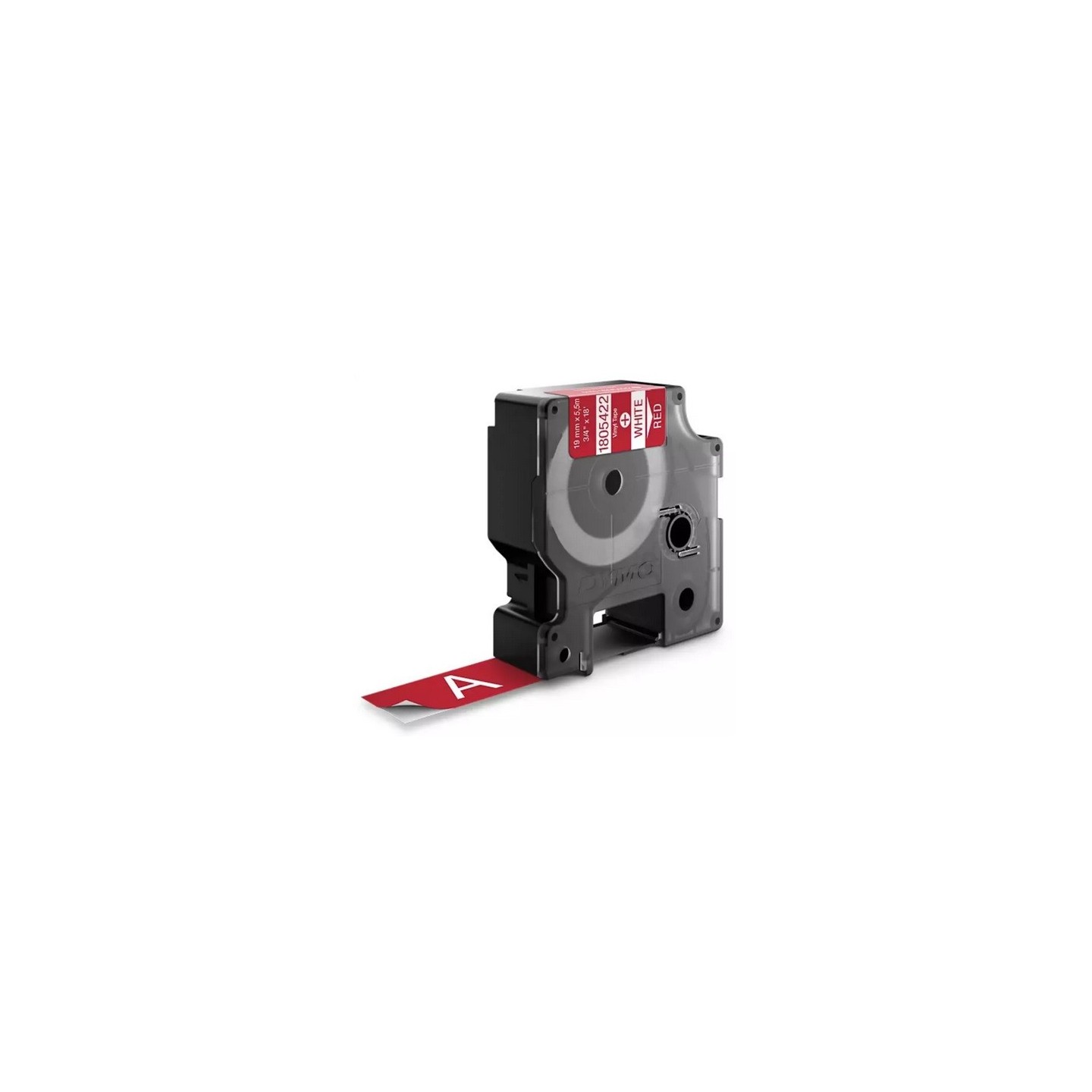 Ruban Vinyl Dymo IND, 19mm x 5,5m (Noir/Rouge)