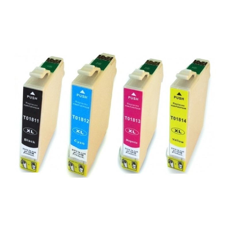 Multipack paquerette générique haute capacité pour EPSON Expression Home XP-205 / XP-30 ... (N°18XL), Toner Express : 