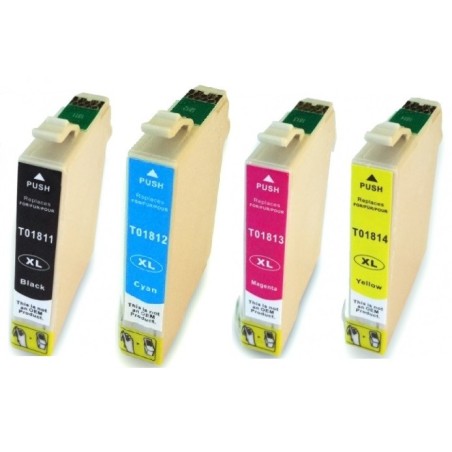 Multipack paquerette générique haute capacité pour EPSON Expression Home XP-205 / XP-30 ... (N°18XL), Toner Express : 
